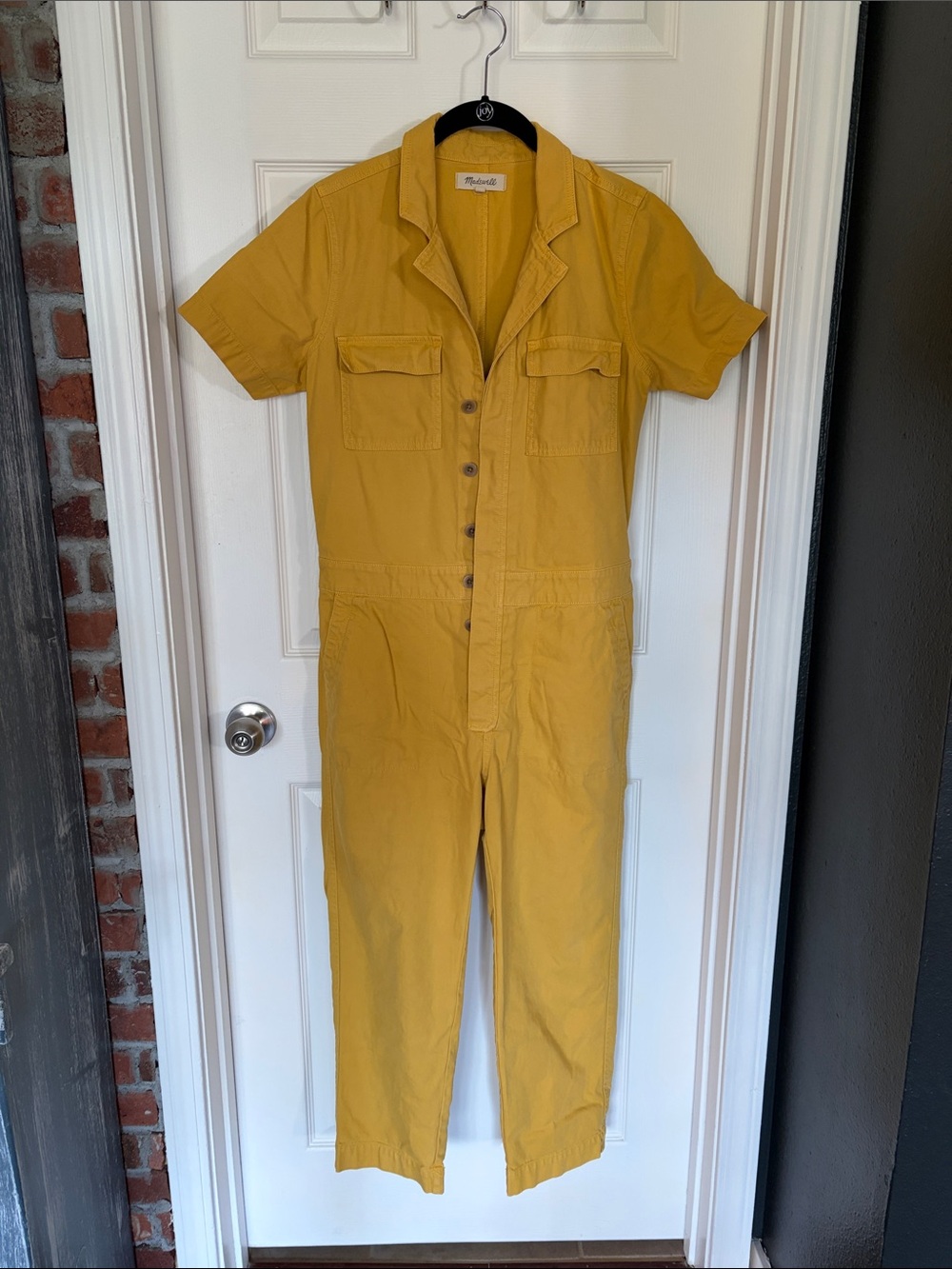 Madewell Mustard Yellow Women's Short-Sleeve Utility Jumpsuit
